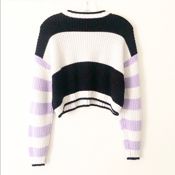 AMERICAN EAGLE mixed stripe boxy crop sweater - Picture 7 of 10